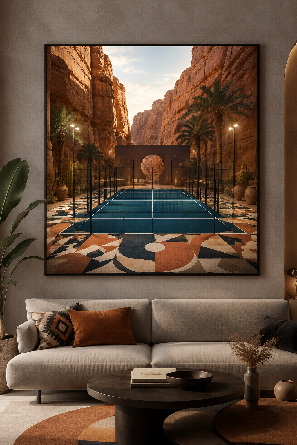 ee Tableau Terrain de Padel Désertique – Édition Canyon Luxe – Image 1