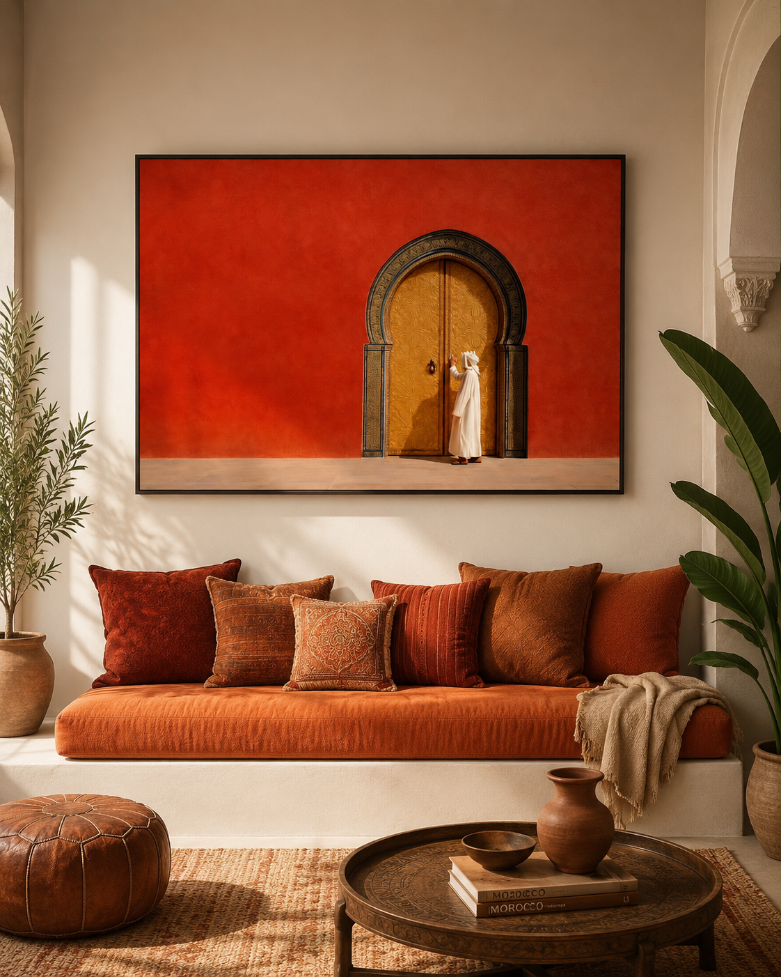 ChatGPT Image 10 juin 2026, 00_39_58 Tableau Porte Marocaine Terracotta – Édition Riad Rouge – Image 1