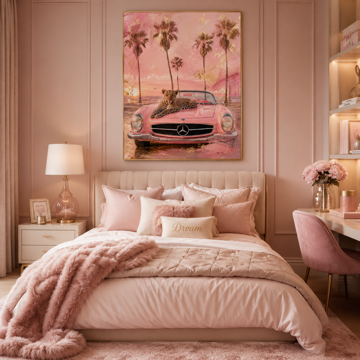 ChatGPT Image 15 mai 2026, 23_32_50 Tableau Sunset Rose & Jaguar – Édition Chic – Image 1
