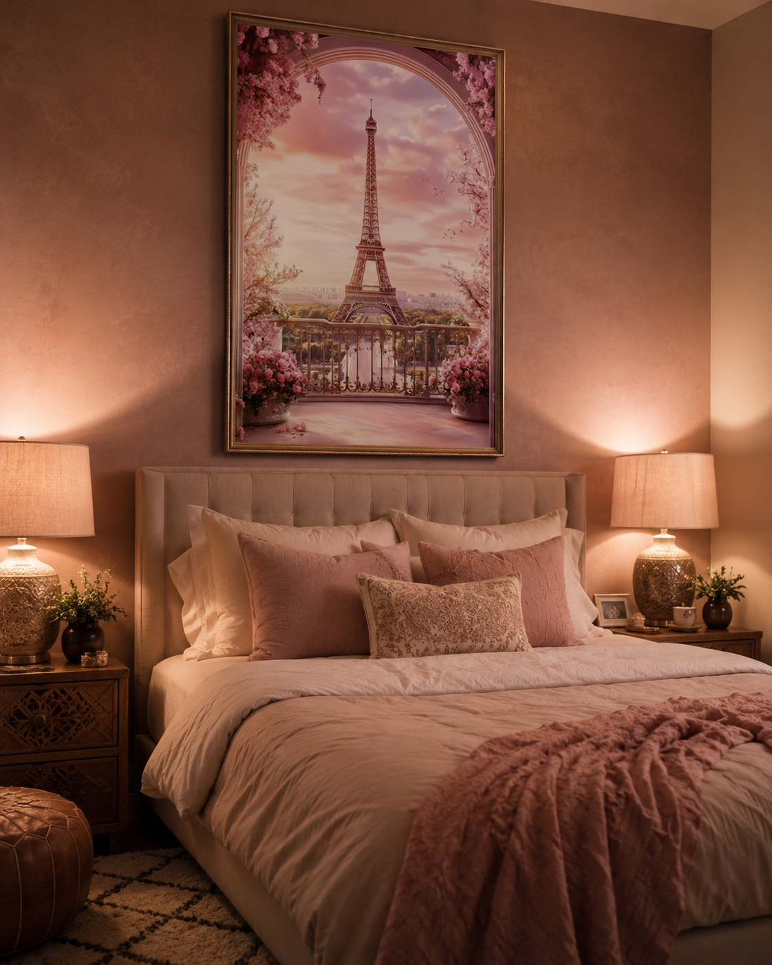 ChatGPT Image 16 mai 2026, 01_45_31 Tableau Tour Eiffel Rose – Édition Paris Romance – Image 1