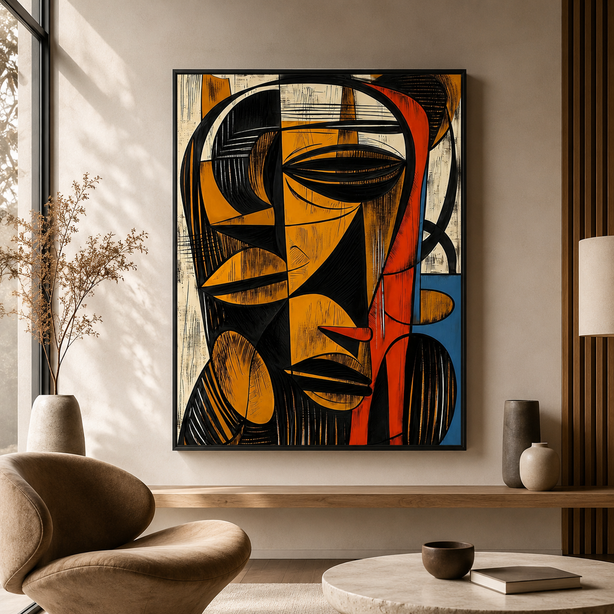 ChatGPT Image 8 juin 2026, 12_32_10 (4) Tableau Visage Abstrait Cubiste – Édition Moderne – Image 1