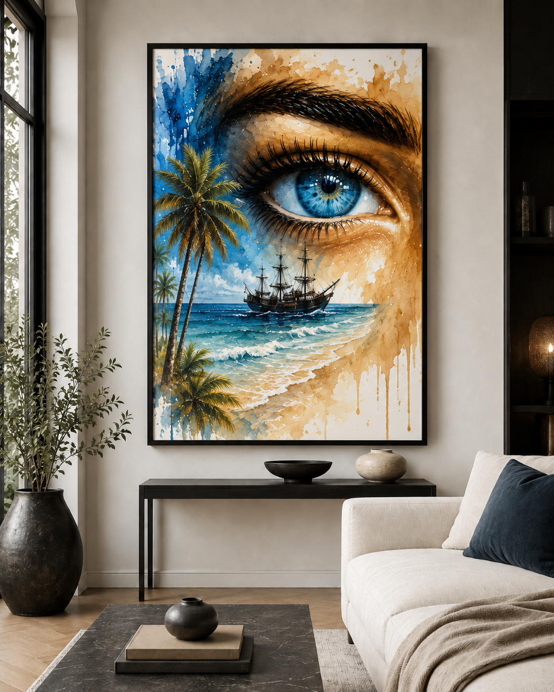 ABSTACT Tableau Regard Bleu Océan – Édition Voyage Artistique – Image 1