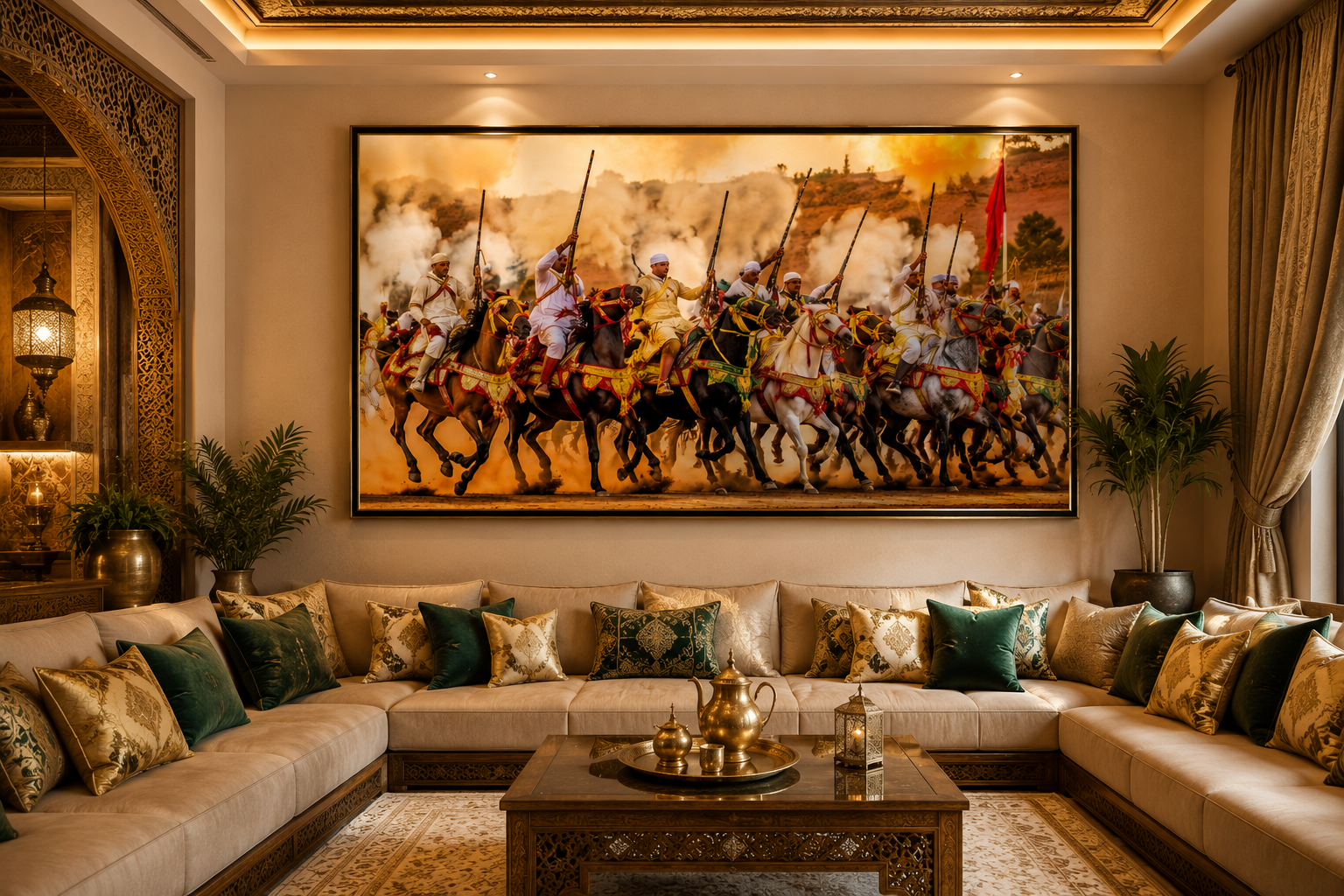 img1 Tableau Fantasia Marocaine – Art Traditionnel Marocain – Image 1